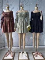 VESTIDO CORTO CARAMELO LISO