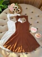 VESTIDO CORTO LAURA LISO - Imagen 2